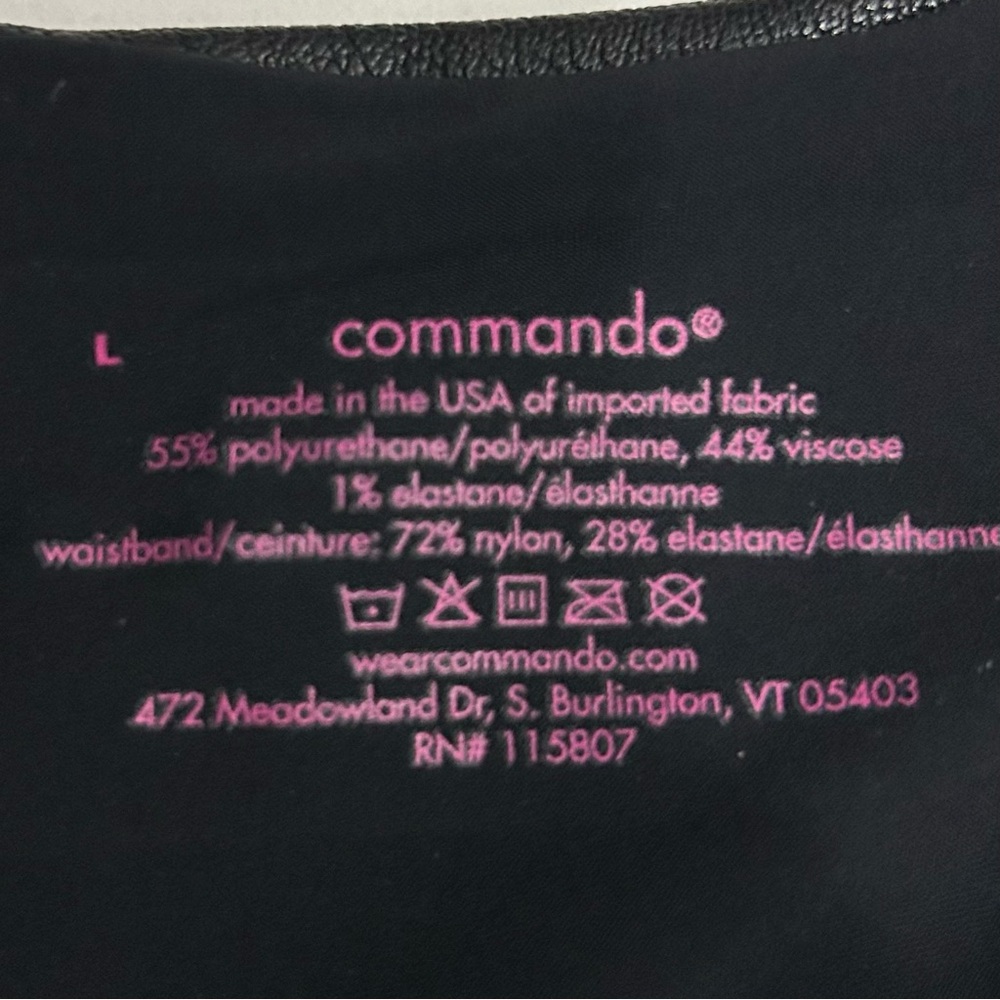 Commando Perfect Control Faux Leather Leggings Women’s Size L Smoothing Black - Picture 7 of 7